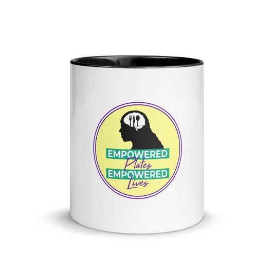 Empowered Plates Empowered Lives Podcast Mug with Color Inside